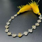 WORLD WIDE GEMS Doğal Sarı Rutil Kalp Yönlü Boncuklar 8 mm 6 inç Uzun String Takı Yapımı Değerli Taş Boncuk Kolye Bilezik için