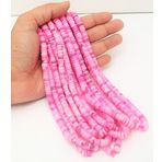 WORLD WIDE GEMS Doğal şaşırtıcı koyu pembe nokta Opal lastik pürüzsüz boncuklar 5-7mm 8 inç uzun dize takı yapımı taş boncuk kolye bilezik