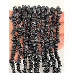WORLD WIDE GEMS Doğal Siyah Obsidiyen Nuggets Pürüzsüz Boncuklar 5-8mm 15 inç Uzun Dize Takı Yapımı Değerli Taş Boncuk Kolye Bilezik için