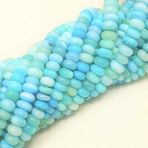 WORLD WIDE GEMS Doğal SkyBlue Opal Rondelle Pürüzsüz Boncuklar 6x9 40,64 cm Uzun String Takı Yapımı Değerli Taş Boncuk Kolye Bilezik için