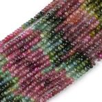 WORLD WIDE GEMS Doğal Turmalin rondelle Faceted Boncuk 3-5 mm 13 inç Uzun String Takı Yapımı Değerli Taş Boncuk Kolye Bilezik için