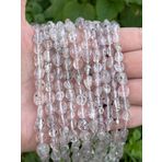 WORLD WIDE GEMS Kuvars Nuggets içinde doğal mika pürüzsüz boncuklar 6mm 10 inç uzun dize takı yapımı taş boncuk kolye bilezik için