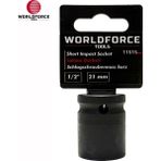 Worldforce Darbeli Lokma 21MM Kısa 6 Köşe 1/2'' Cr-Mo - SİYAH - Siyah