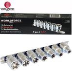 Worldforce E-Lokma Seti 7 Parça 1/2'' Kısa (E10,E12,E14,E16,E18,E20,E24MM) - Gümüş