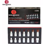 Worldforce Lokmalı Torx ve E-Lokma Seti 14 Parça 1/2'' (T30,40,45,50,55,60,70) + (E10,24,30,70) - Gümüş