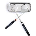 Worldforce Manyetik Alet Tutucu Tepsi 150 x 65 mm ve Katlanır Muayene Aynası Kalem Tip Mıknatıs Çubuk 35 mm Seti