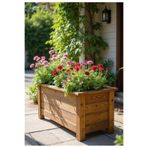 worldofwood Ahşap Saksı Saksılık Büyük Boy Saksı 34x68x40 Cm