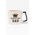 Worlds Best Dad Babalar Günü Doğum Günü Baba Hediye Baskılı Siyah Kulplu Modern Seramik Kupa, QBLK1273_SY