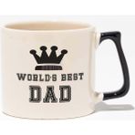 Worlds Best Dad Babalar Günü Doğum Günü Baba Hediye Baskılı Siyah Kulplu Modern Seramik Kupa