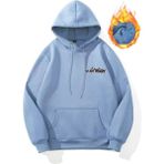 Worry Sırt Baskılı Oversize Kapşonlu Sweatshirt - XL - Bebe Mavisi