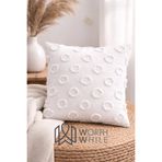 WorthWhile Nova Ekru Şönil Kırlent Kılıfı – Ekru 43x43 Cm (50x50 - 30x50 – 40x60 Ölçü Seçenekli)