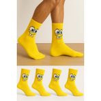 Worthy Socks Unisex Sevimli Karekterli Kolej Çorap 4'lü Paket - 36 - 42 - Çok Renkli