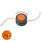 Worx WA0045 WG186E İçin 2.4 mm 4 mt Çift Çıkışlı Duble Helix Spiral Burgulu Yedek Misina