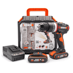 Worx WX-JCR 20 V 2.0 Ah Li-İon Çift Akülü Kömürsüz Profesyonel Darbeli Şarjlı Matkap