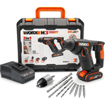 Worx WX394.3 20 V 2.0 Ah Li-İon 1.5j 9 Adet Uç Mandren Profesyonel SDS-Plus Pnömatik Şarjlı Matkap