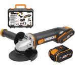 Worx Wx803 20 volt 2.0/4.0 Ah. Li-Ion Çift Akülü 125 mm Profesyonel Şarjlı Avuç Taşlama