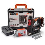 Worx WX843 20Volt 2.0Ah. Li-Ion Şarjlı Profesyonel 6-14 mm Zımba Ve 15 mm Çivi Çakma + 3500 Adet Yedek Zımba Ve Çivi