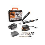 Worx WX988 MAKERX 20 V 2.0 AH Kömürsüz Devir Ayarlı Gravür Seti ve Dijital Lehim Ahşap Yakma Seti
