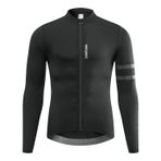 WOSAWE Erkek Bisiklet Formaları Nefes Alabilir Uzun Kollu MTB Gömlekleri İlkbahar Yaz Sonbahar için Yansıtıcı Spor Giyim, Siyah a, 3XL
