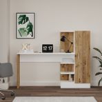 Wose Kitaplıklı Çalışma Masası, Çocuk Çalışma Masası Atlantik Çam Beyaz Wos2-Aw - Çalisma Masasi Genislik : 1523 mm Çalisma Masasi Derinlik: 400 mm Çalisma Masasi Yükseklik: 1200 mm - Atlantik Çam - Beyaz