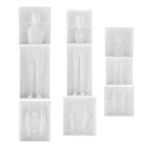 Wosume 3D insan şekilli aile seti fondan pasta şekilleri DIY hamur işleri pişirme dekorasyon kalıbı