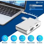 Wotobe 4'Ü 1 Arada Macbook Pc Projektör Hdtv Uyumlu Usb-C Usb Vga Dvı Hdmı Dönüştürücü Adaptör