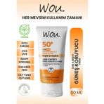 Wou World Of Unique SPF 50+ 50 ml Leke Karşıtı Suya Dayanıklı 4 Mevsime Uygun Kolay Emilim Yüksek Koruma Güneş Kremi