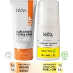 WOU World of Unique WOU Güneş Kremi SPF50+ 50 ml ve Roll-On 75 ml Suya Dayanıklı Set Tüm Cilt Tiplerine Uygun