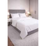 Wova Home Pearl Stripe Çift Kişilik Nevresim Takımı%90 Pamuk 83 Tel Saten Çizgili Lastikli Çarşaflı Beyaz Nevresim Takımı 200x220 Cm