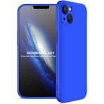 Wowacs Apple iPhone 13 Mini ile Uyumlu Kılıf 3 Parçalı Tam Koruma Dayanıklı Soft Ince Kılıf - Mavi