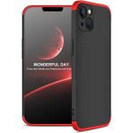 Wowacs Apple iPhone 13 Mini ile Uyumlu Kılıf 3 Parçalı Tam Koruma Dayanıklı Soft Ince Kılıf - Siyah - Kırmızı