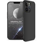 Wowacs Apple iPhone 13 Pro ile Uyumlu Kılıf 3 Parçalı Tam Koruma Dayanıklı Soft Ince Kılıf - Siyah