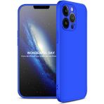 Wowacs Apple iPhone 13 Pro Max ile Uyumlu Kılıf 3 Parçalı Tam Koruma Dayanıklı Soft Ince Kılıf - Mavi