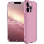 Wowacs Apple iPhone 13 Pro Max ile Uyumlu Kılıf 3 Parçalı Tam Koruma Dayanıklı Soft Ince Kılıf - Rose