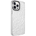 Wowacs Apple iPhone 13 Pro Max Uyumlu Kılıf Prizmatik Tasarım Dayanıklı Kenarlar Şık Tasarım Kılıf - Beyaz