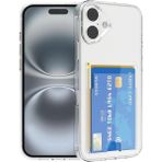 Wowacs Apple iPhone 16 Uyumlu Kılıf Kartlık Bölmeli Arkası Şeffaf Soft Dayanıklı Kılıf Kapak