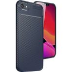 Wowacs Apple iPhone 16E Uyumlu Kılıf Karbon Tasarım Kamera Korumalı Silikon Telefon Kılıfı Kapak - Lacivert