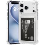Wowacs Apple iPhone 17 Pro Max Uyumlu Kılıf Kartlık Bölmeli Arkası Şeffaf Soft Dayanıklı Kılıf Kapak