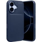 Wowacs Apple iPhone 17 Uyumlu Kılıf Karbon Tasarım Kamera Korumalı Silikon Telefon Kılıfı Kapak - Lacivert