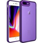 Wowacs Apple iPhone 7 Plus ile Uyumlu Kılıf Kamera Korumalı Transparan Arka Yüzey Telefon Kılıfı - Mor