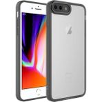Wowacs Apple iPhone 7 Plus ile Uyumlu Kılıf Kamera Korumalı Transparan Arka Yüzey Telefon Kılıfı - Siyah
