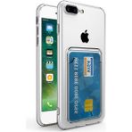 Wowacs Apple iPhone 8 Plus Uyumlu Kılıf Kartlık Bölmeli Arkası Şeffaf Soft Dayanıklı Kılıf Kapak