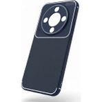 Wowacs Honor Magic 8 Lite Uyumlu Kılıf Karbon Tasarım Kamera Korumalı Silikon Telefon Kılıfı Kapak - Lacivert