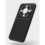 Wowacs Honor Magic 8 Lite Uyumlu Kılıf Karbon Tasarım Kamera Korumalı Silikon Telefon Kılıfı Kapak - Siyah