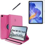 Wowacs Honor Pad X8 10,1 Inç (AGM3-W09HN) 360° Dönebilen Standlı Tablet Kılıfı Ekran Koruyucu ve Kalem Seti - Pembe