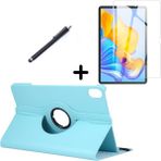Wowacs Huawei Honor Pad 8 12 Inç Uyumlu 360° Dönebilen Standlı Tablet Kılıfı Ekran Koruyucu ve Kalem Seti - Mavi
