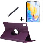 Wowacs Huawei Honor Pad 8 12 Inç Uyumlu 360° Dönebilen Standlı Tablet Kılıfı Ekran Koruyucu ve Kalem Seti - Mor