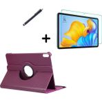 Wowacs Huawei Matepad 11.5" BTK-W09 Uyumlu 360° Dönebilen Standlı Tablet Kılıfı Ekran Koruyucu ve Kalem Set - MatePad 11.5 BTK-W09 - Mor