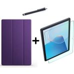 Wowacs Huawei Matepad Se 10.4 Inç Uyumlu Uyku Modlu Smart Tablet Kılıfı Ekran Koruyucu ve Kalem Seti - Mor