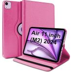 Wowacs iPad Air 11 2024 (A2902-A2903) M2 Uyumlu Dönebilen Pu Deri Standlı Tablet Kılıfı - Pembe - iPad Air 11 2024 (M2)